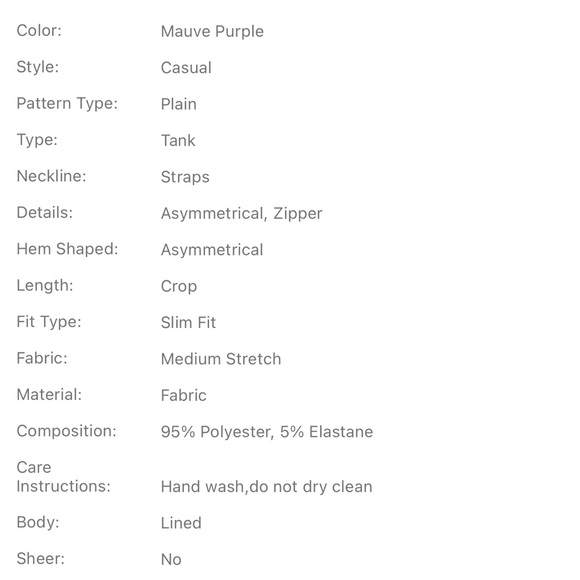 NWOT SHEIN PARTHEA Solid Asymmetrical Hem Boning Tank
Mauve Purple corset small - Picture 8 of 16